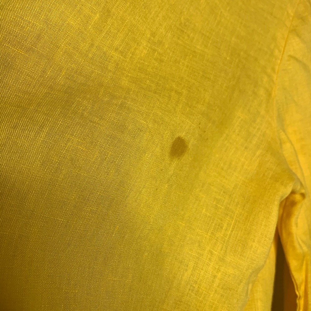 BODEN yellow linen long sleeve button down shirt - Picture 8 of 8